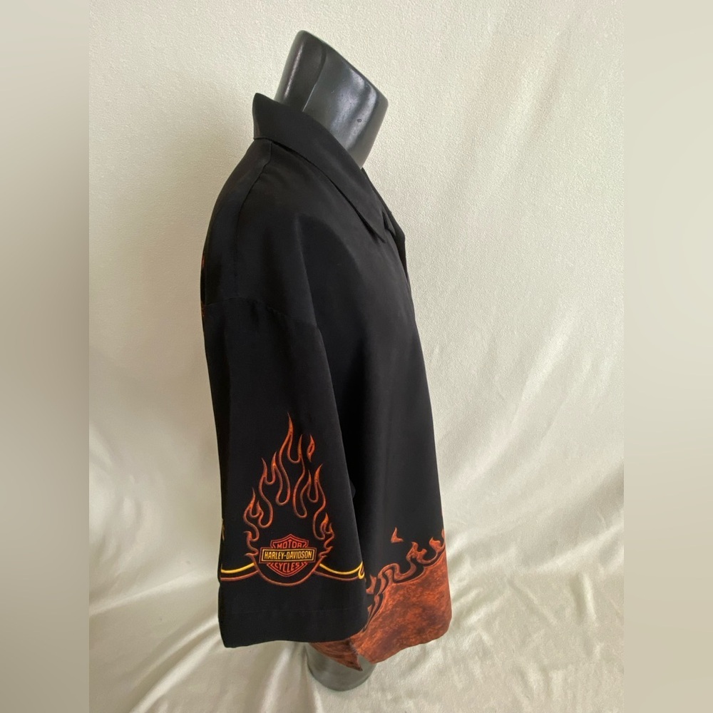 Harley-Davidson Shirt Men's XL Live to Ride & Ride To Live Flame Short Sleeve - Picture 6 of 9